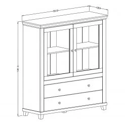Ridgevalley Buffet haut Emmanuela - Vert foncé -Meubles de salle à manger Soldes Magasin 1000339987 220317 500 SKETCH DETAILS P000000001000339987 sketch