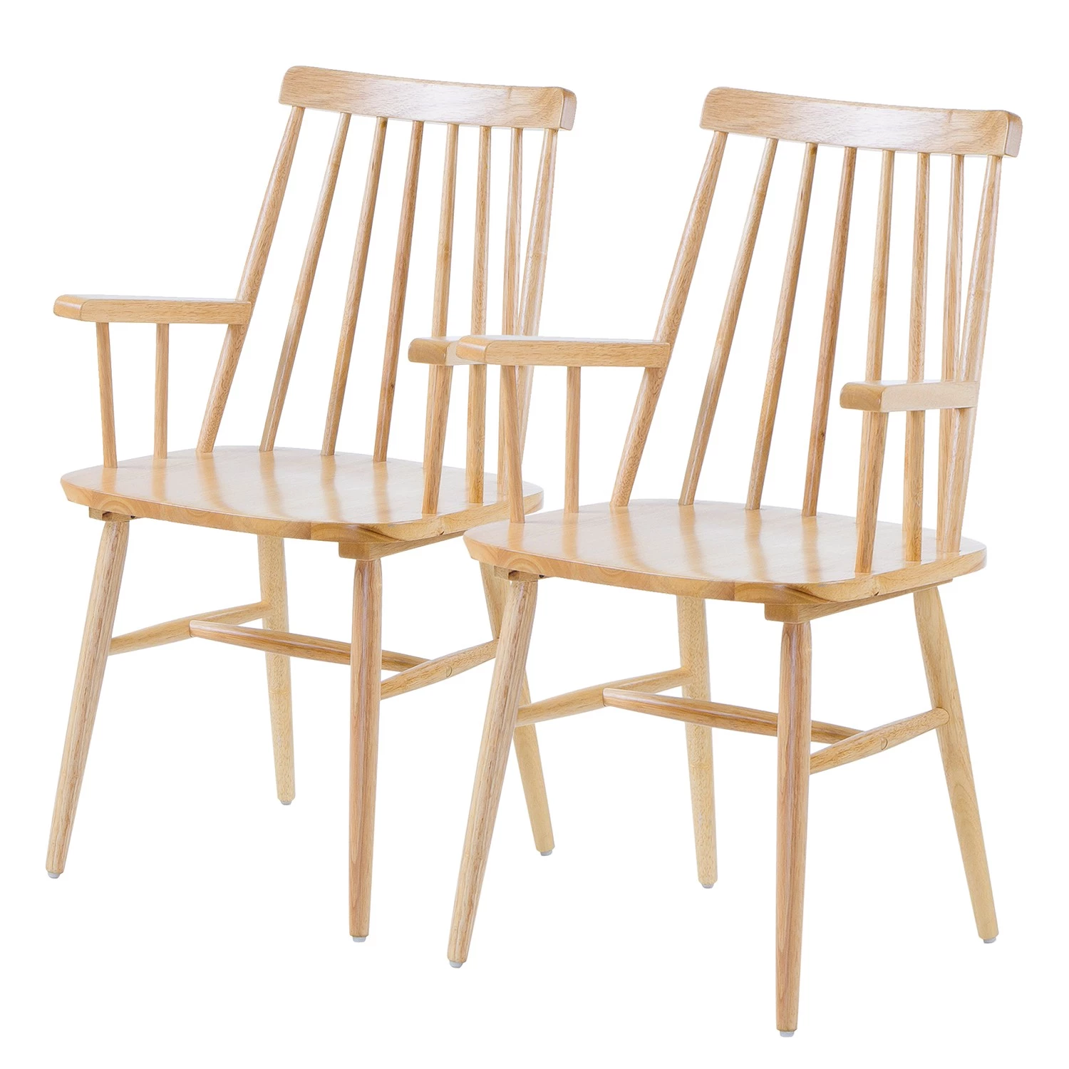 Naturoo Chaises à accoudoirs Tara (lot de 2) - Hévéa 1 Naturoo Chaises à accoudoirs Tara (lot de 2) - Hévéa
