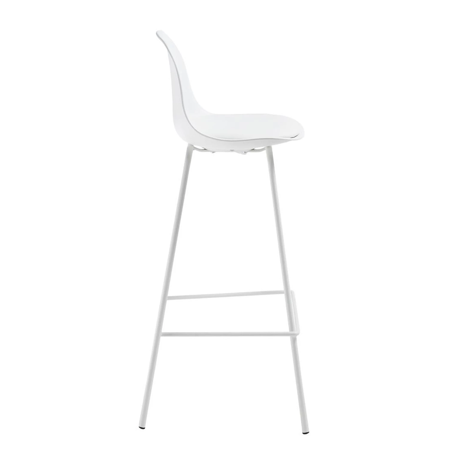 Loftscape Chaises de bar Royale (lot de 2) - Matière plastique et imitation cuir / Acier - Blanc 2 Loftscape Chaises de bar Royale (lot de 2) - Matière plastique et imitation cuir / Acier - Blanc – Image 2