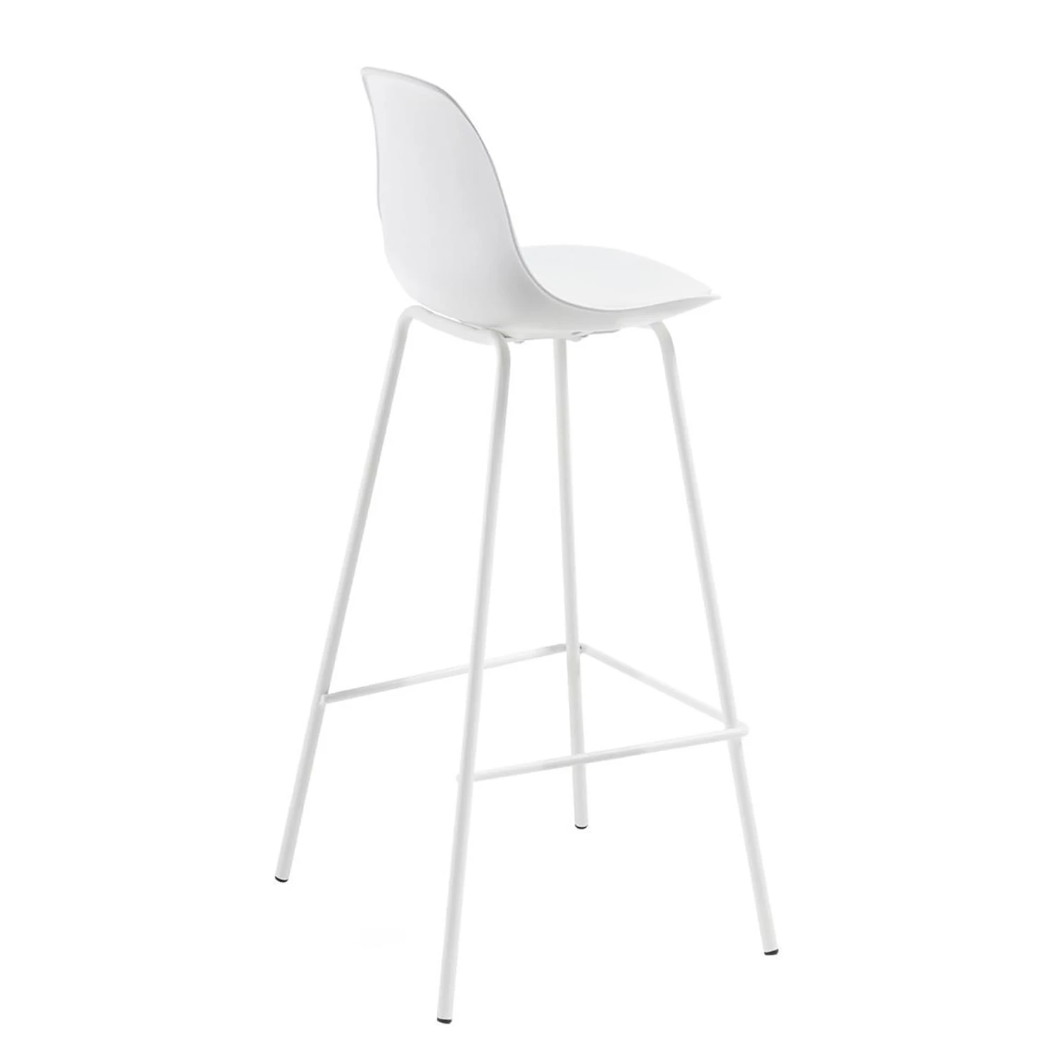 Loftscape Chaises de bar Royale (lot de 2) - Matière plastique et imitation cuir / Acier - Blanc 3 Loftscape Chaises de bar Royale (lot de 2) - Matière plastique et imitation cuir / Acier - Blanc – Image 3