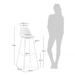 Loftscape Chaises de bar Royale (lot de 2) - Matière plastique et imitation cuir / Acier - Blanc 9 Loftscape Chaises de bar Royale (lot de 2) - Matière plastique et imitation cuir / Acier - Blanc -Meubles de salle à manger Soldes Magasin 1000340179 220414 500 SKETCH DETAILS P000000001000340179 sketch