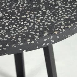 Loftscape Table Viola - Terrazzo / Acier - Terrazzo noir / Noir -Meubles de salle à manger Soldes Magasin 1000340184 220414 030 DETAILS P000000001000340184