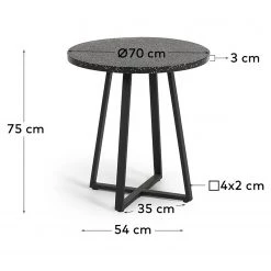Loftscape Table Viola - Terrazzo / Acier - Terrazzo noir / Noir -Meubles de salle à manger Soldes Magasin 1000340184 220414 500 SKETCH DETAILS P000000001000340184 sketch