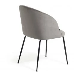 Loftscape Chaises Lumi III (lot de 2) - Velours / Acier - Gris / Noir -Meubles de salle à manger Soldes Magasin 1000340198 220414 035 DETAILS P000000001000340198