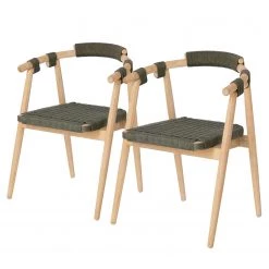 Loftscape Chaises à accoudoirs Puras (lot de 2) - Vert olive foncé