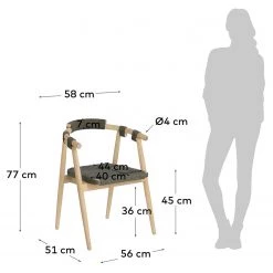 Loftscape Chaises à accoudoirs Puras (lot de 2) - Vert olive foncé -Meubles de salle à manger Soldes Magasin 1000340202 220414 500 SKETCH DETAILS P000000001000340202 sketch