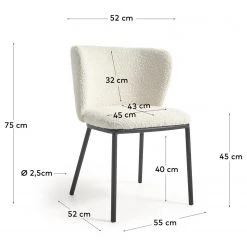 Loftscape Chaises capitonnées Rovigo (2er-Set) - Blanc -Meubles de salle à manger Soldes Magasin 1000340206 220414 500 SKETCH DETAILS P000000001000340206 sketch