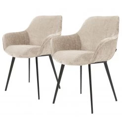 Loftscape Chaises à accoudoirs Sophie (lot de 2) - Blanc ivoire