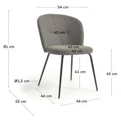 Loftscape Chaises capitonnées Moselle (2er-Set) - Gris lumineux -Meubles de salle à manger Soldes Magasin 1000340233 220414 500 SKETCH DETAILS P000000001000340233 sketch