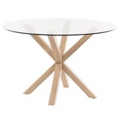 Loftscape Table Kaimana - Verre transparent / Acier - Verre transparent / Aspect bois
