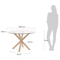 Loftscape Table Kaimana - Verre transparent / Acier - Verre transparent / Aspect bois -Meubles de salle à manger Soldes Magasin 1000340236 220414 500 SKETCH DETAILS P000000001000340236 sketch