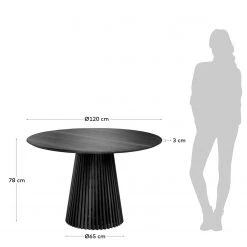 Loftscape Table Kooskia I - Mindy massif - Noir -Meubles de salle à manger Soldes Magasin 1000340245 220414 500 SKETCH DETAILS P000000001000340245 sketch