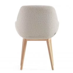 Loftscape Chaises à accoudoirs Kusamo V (lot de 4) - Tissu structuré - Blanc / Frêne -Meubles de salle à manger Soldes Magasin 1000340256 220414 040 DETAILS P000000001000340256