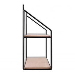 Loftscape Étagère murale Cuddalore - Métal - Noir / Imitation chêne -Meubles de salle à manger Soldes Magasin 1000341912 220323 040 DETAILS P000000001000341912