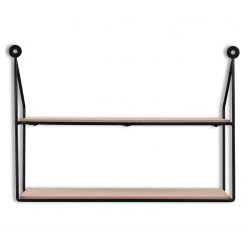 Loftscape Étagère murale Cuddalore - Métal - Noir / Imitation chêne -Meubles de salle à manger Soldes Magasin 1000341912 220323 050 DETAILS P000000001000341912