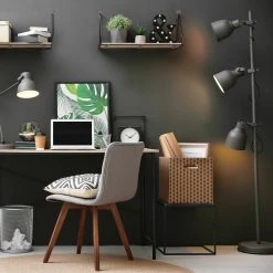 Loftscape Étagères murales Chevron Love (lot de 2) - Métal - Noir / Imitation chêne -Meubles de salle à manger Soldes Magasin 1000341914 220323 022 MOOD DETAILS P000000001000341914 mood