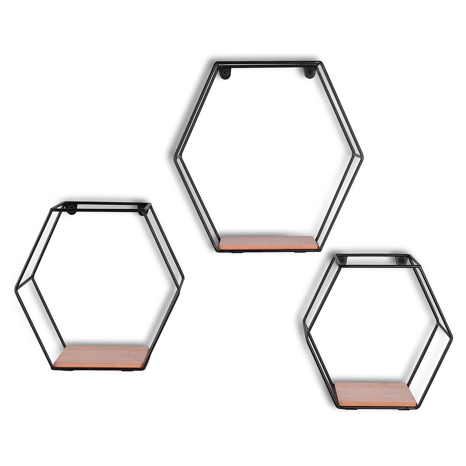 Loftscape Étagères murales Comfortline (lot de 3) - Métal - Noir / Imitation chêne 5 Loftscape Étagères murales Comfortline (lot de 3) - Métal - Noir / Imitation chêne – Image 5