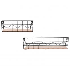 Loftscape Étagères murales Fluffy (lot de 2) - Métal - Noir / Imitation chêne -Meubles de salle à manger Soldes Magasin 1000341918 220323 050 DETAILS P000000001000341918