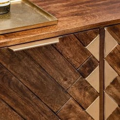 Red Living Buffet haut Nook - Manguier massif / Métal - Manguier / Doré -Meubles de salle à manger Soldes Magasin 1000341972 220331 062 DETAILS P000000001000341972