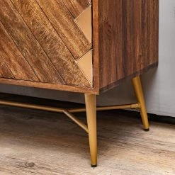 Red Living Buffet haut Nook - Manguier massif / Métal - Manguier / Doré -Meubles de salle à manger Soldes Magasin 1000341972 220331 063 DETAILS P000000001000341972