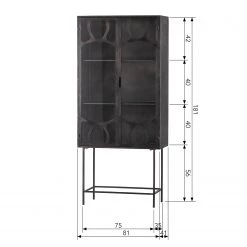 Red Living Vitrine Rustique - Métal - Noir antique -Meubles de salle à manger Soldes Magasin 1000342085 220401 500 SKETCH DETAILS P000000001000342085 sketch