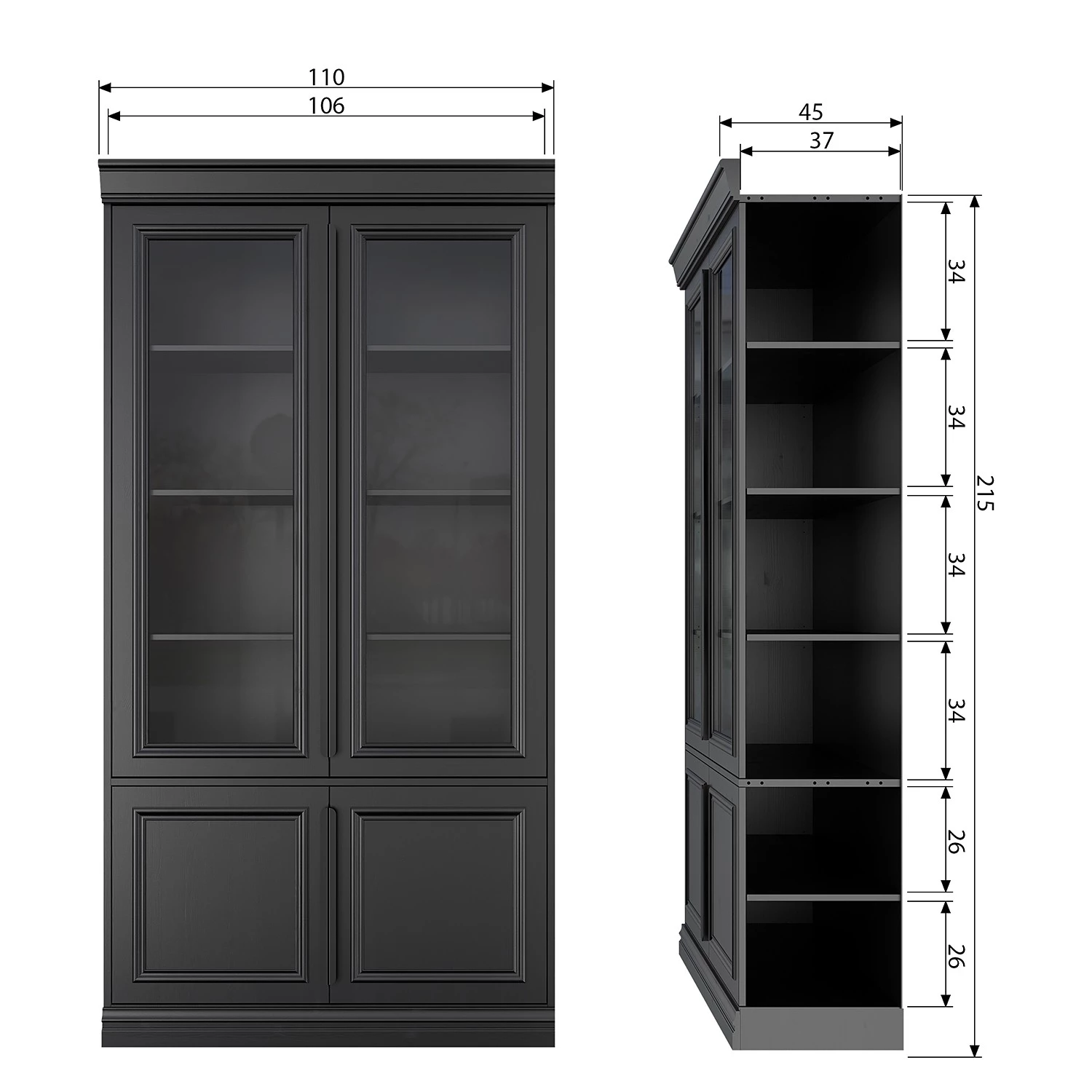 Red Living Vitrine Shady - Pin massif - Noir 8 Red Living Vitrine Shady - Pin massif - Noir – Image 8