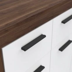 Loftscape Buffet Ballito - Blanc / Imitation noyer -Meubles de salle à manger Soldes Magasin 1000342449 220404 034 DETAILS P000000001000342449