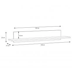 Loftscape Étagère murale Piemont - Noir / Imitation chêne Bianco -Meubles de salle à manger Soldes Magasin 1000342451 220404 501 SKETCH DETAILS P000000001000342451 sketch