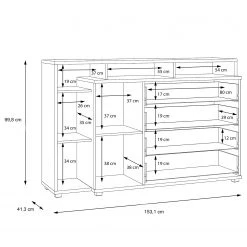 Loftscape Buffet Piemont III - Blanc / Imitation chêne sable 13 Loftscape Buffet Piemont III - Blanc / Imitation chêne sable -Meubles de salle à manger Soldes Magasin 1000342478 220404 501 SKETCH DETAILS P000000001000342478 sketch
