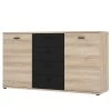 Loftscape Buffet Piemont I - Noir / Imitation chêne Bianco