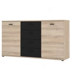Loftscape Buffet Piemont I - Noir / Imitation chêne Bianco