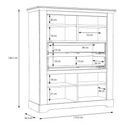 Ridgevalley Buffet haut Sandvik I - Imitation chêne blanc / Imitation chêne Nelson -Meubles de salle à manger Soldes Magasin 1000342492 220331 501 SKETCH DETAILS P000000001000342492 sketch