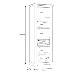 Ridgevalley Vitrine Sandvik - Éclairage inclus Imitation chêne blanc / Imitation chêne Nelson -Meubles de salle à manger Soldes Magasin 1000342494 220331 501 SKETCH DETAILS P000000001000342494 sketch