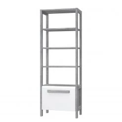 Loftscape Étagère Toscana - Blanc brillant / Imitation chêne gris