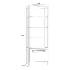 Loftscape Étagère Toscana - Blanc brillant / Imitation chêne gris -Meubles de salle à manger Soldes Magasin 1000342499 220331 500 SKETCH DETAILS P000000001000342499 sketch