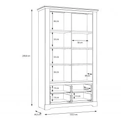 Ridgevalley Vitrine Sandvik - Éclairage inclus Imitation chêne blanc / Imitation chêne Nelson -Meubles de salle à manger Soldes Magasin 1000342502 220331 501 SKETCH DETAILS P000000001000342502 sketch