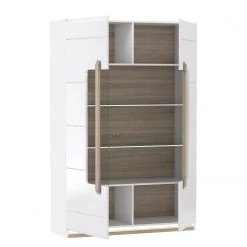 Loftscape Vitrine Toscana - Éclairage inclus Blanc brillant / Imitation chêne Nelson -Meubles de salle à manger Soldes Magasin 1000342510 220331 040 DETAILS P000000001000342510