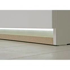 Loftscape Vitrine Toscana - Éclairage inclus Blanc brillant / Imitation chêne Nelson -Meubles de salle à manger Soldes Magasin 1000342510 220413 055 DETAILS P000000001000342510