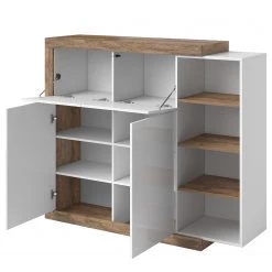 Loftscape Buffet Shipley - Blanc brillant / Imitation chêne -Meubles de salle à manger Soldes Magasin 1000342829 220412 030 DETAILS P000000001000342829