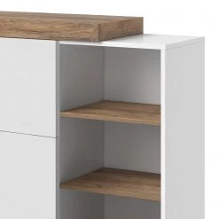 Loftscape Buffet Shipley - Blanc brillant / Imitation chêne -Meubles de salle à manger Soldes Magasin 1000342829 220412 050 DETAILS P000000001000342829