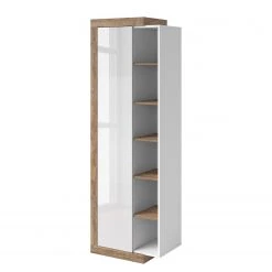 Loftscape Vitrine Shipley - Blanc brillant / Imitation chêne