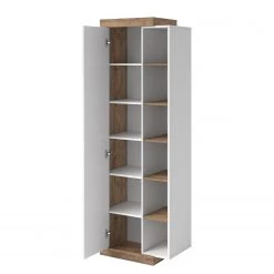 Loftscape Vitrine Shipley - Blanc brillant / Imitation chêne -Meubles de salle à manger Soldes Magasin 1000342831 220412 030 DETAILS P000000001000342831