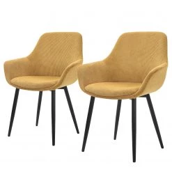 Loftscape Chaises à accoudoirs Morgedal (lot de 2) - Jaune melon