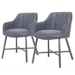 Loftscape Chaises à accoudoirs Septon (lot de 2) - Gris