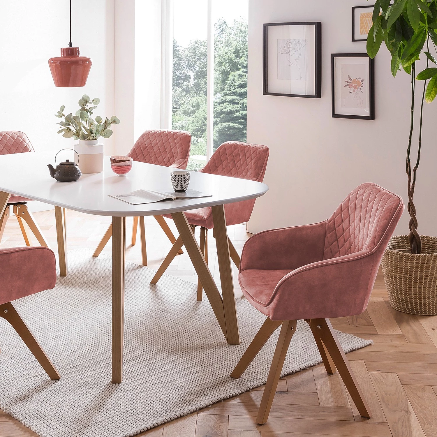 Loftscape Salle à manger Champlost I (5 éléments) - Saumon - Largeur : 180 cm 2 Loftscape Salle à manger Champlost I (5 éléments) - Saumon - Largeur : 180 cm – Image 2