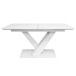 Loftscape Salle à manger Kosis (5 éléments) - (Extensible) - Imitation cuir / Acier inoxydable - Blanc / Chrome -Meubles de salle à manger Soldes Magasin 1000343657 220414 040 DETAILS P000000001000343657