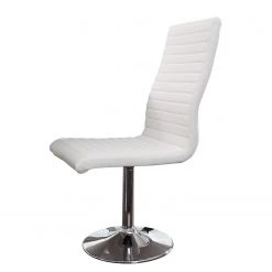 Loftscape Salle à manger Kosis (5 éléments) - (Extensible) - Imitation cuir / Acier inoxydable - Blanc / Chrome -Meubles de salle à manger Soldes Magasin 1000343657 220414 060 DETAILS P000000001000343657