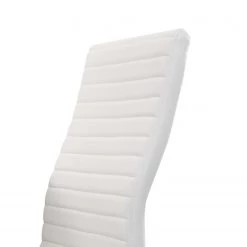 Loftscape Salle à manger Kosis (5 éléments) - (Extensible) - Imitation cuir / Acier inoxydable - Blanc / Chrome -Meubles de salle à manger Soldes Magasin 1000343657 220414 080 DETAILS P000000001000343657