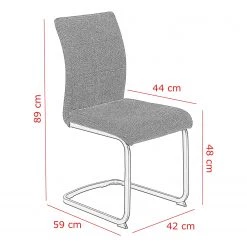 Red Living Chaises cantilever Playa II (lot de 2) - Tissu / Acier - Gris / Noir -Meubles de salle à manger Soldes Magasin 1000343826 220406 500 SKETCH DETAILS P000000001000343826 sketch