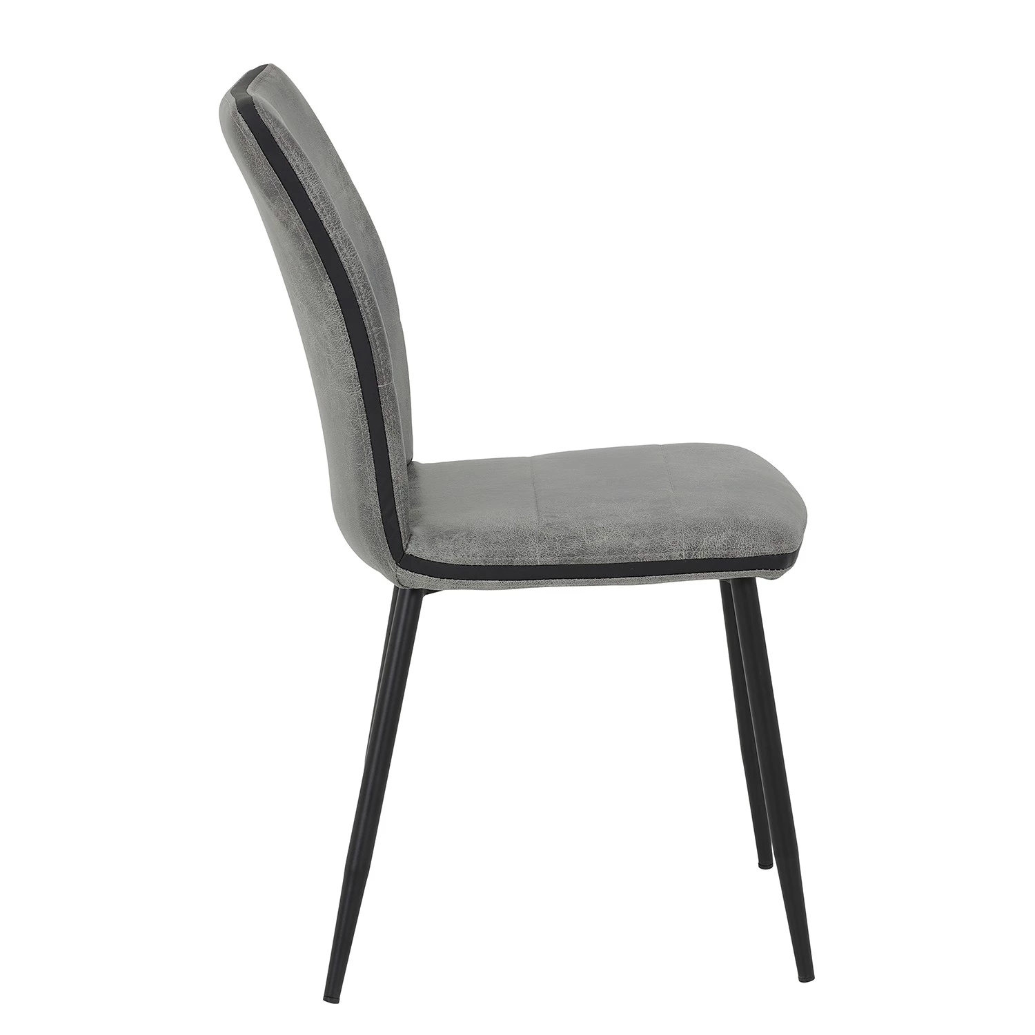 Red Living Chaises capitonnées Plemy (lot de 2) - Gris 4 Red Living Chaises capitonnées Plemy (lot de 2) - Gris – Image 4